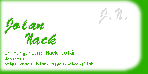 jolan nack business card